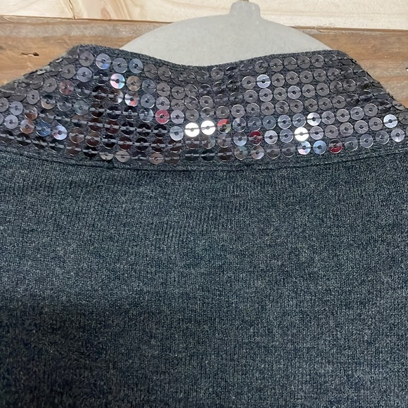 The Limited size XL gray crop sequins sweater cardigan - Picture 6 of 7
